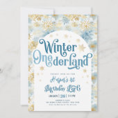 Winter Wonderland Eerste Verjaardag Kaart (Voorkant)