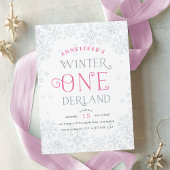 Winter Wonderland eerste verjaardagsfeest uitnodig Kaart