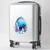 Winter Wonderland Eivormige Kunst Sticker (Koffer)
