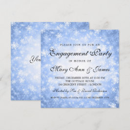 Winter Wonderland Elegant Engagement Party Blue Kaart