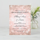 Winter Wonderland Elegant Engagement Party Copper Kaart (Staand voorkant)