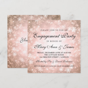 Winter Wonderland Elegant Engagement Party Copper Kaart