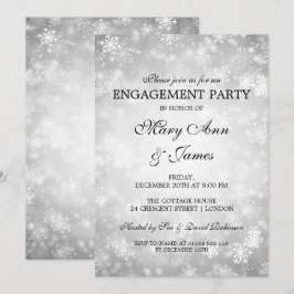 Winter Wonderland Elegant Engagement Party Silver Kaart