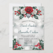 Winter Wonderland Elegant Forest Lights Wedding Kaart (Voorkant)