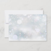 Winter Wonderland Elegant Script Sneeuwbruiloft RSVP Kaartje (Achterkant)