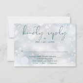 Winter Wonderland Elegant Script Sneeuwbruiloft RSVP Kaartje (Voorkant)