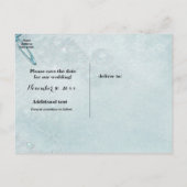 Winter Wonderland Elegant Snowflakes Sparen de dat Aankondigingskaart (Achterkant)