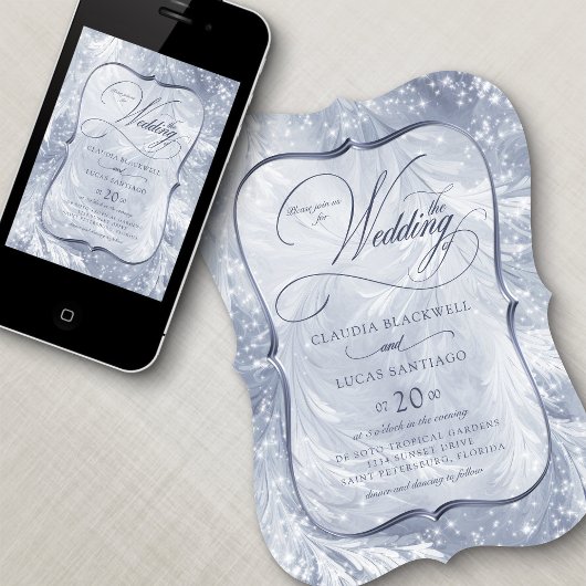 Winter Wonderland Elegante Sneeuwbruiloft Kaart