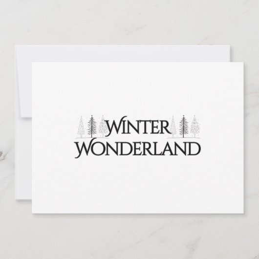 Winter Wonderland - Elegante tekst en pijnbomen Feestdagenkaart (Voorkant)