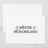 Winter Wonderland - Elegante tekst en pijnbomen Feestdagenkaart (Voorkant / Achterkant)