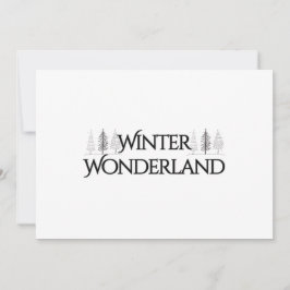 Winter Wonderland - Elegante tekst en pijnbomen Feestdagenkaart