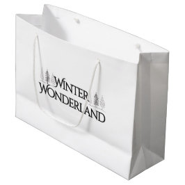 Winter Wonderland - Elegante tekst en pijnbomen Groot Cadeauzakje