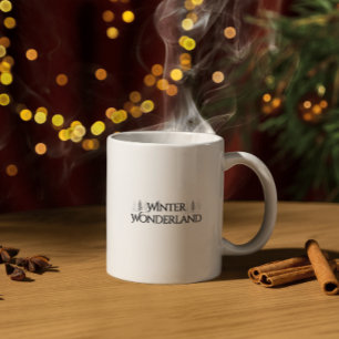 Winter Wonderland - Elegante tekst en pijnbomen Koffiemok