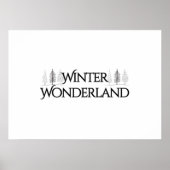 Winter Wonderland - Elegante tekst en pijnbomen Poster (Voorkant)