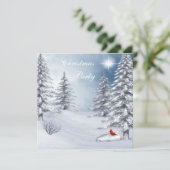 Winter Wonderland en kardinaal kerstfeest Kaart (Staand voorkant)