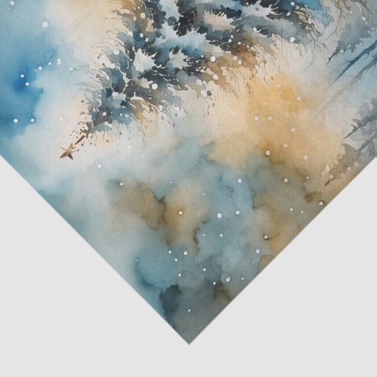 Winter Wonderland Evergreen Tree Decoupage Papier (Detail)
