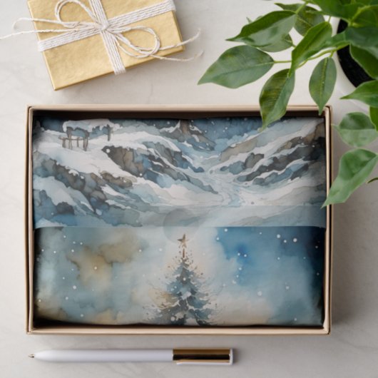 Winter Wonderland Evergreen Tree Decoupage Papier (Geschenk)