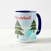 Winter Wonderland Evergreen Trees Mok (Voorkant rechts)