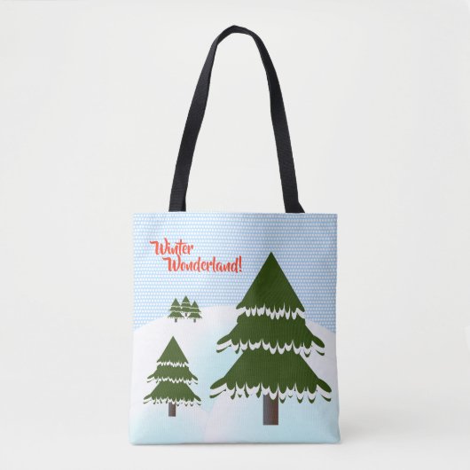 Winter Wonderland Evergreen Trees Tote Bag (Voorkant)