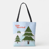 Winter Wonderland Evergreen Trees Tote Bag (Achterkant)