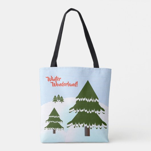 Winter Wonderland Evergreen Trees Tote Bag (Achterkant)