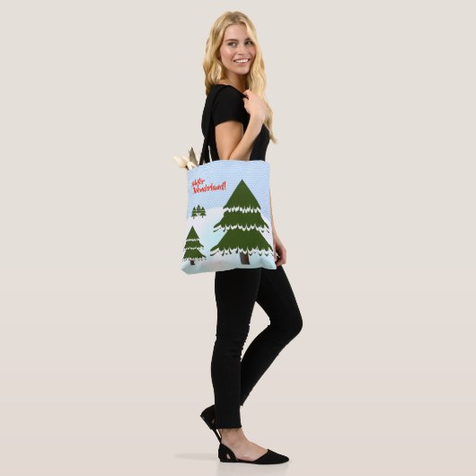 Winter Wonderland Evergreen Trees Tote Bag (Op model)