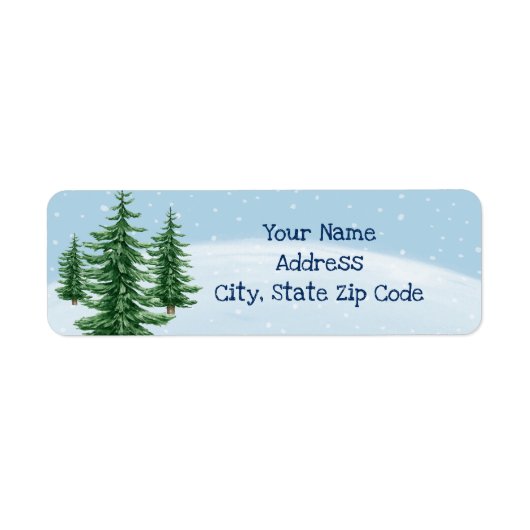 Winter Wonderland Evergreens Return Address Label (Voorkant)