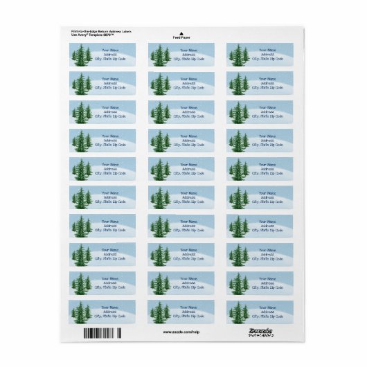 Winter Wonderland Evergreens Return Address Label (Full Sheet)