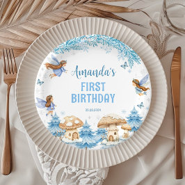Winter Wonderland Fairy Girl Birthday Paper Plates Papieren Bordje