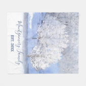 Winter Wonderland Familienaam Jaar Monogrammen Fleece Deken (Voorkant (Horizontaal))