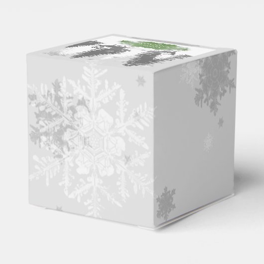 Winter Wonderland Favor Box - Green Bedankdoosjes (Achterkant)