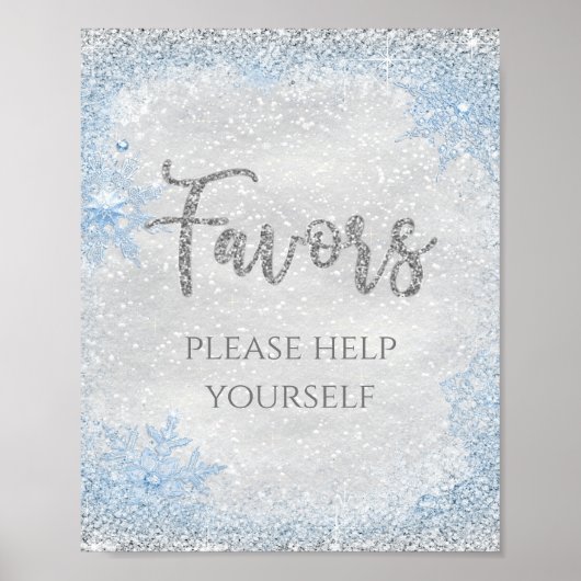 Winter Wonderland Favor Sign Poster (Voorkant)