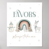 Winter Wonderland Favorentafelkaart Poster (Voorkant)