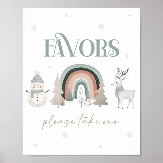 Winter Wonderland Favorentafelkaart Poster (Voorkant)