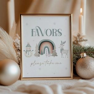 Winter Wonderland Favorentafelkaart Poster
