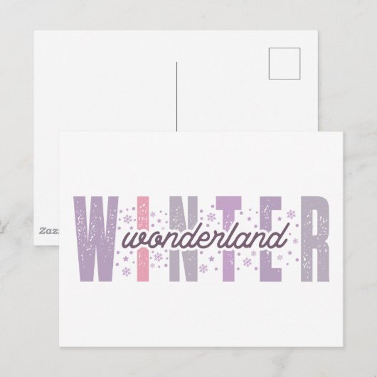 Winter Wonderland - Feestelijke Typografie Kunst Briefkaart (Voorkant / Achterkant)