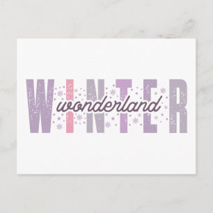 Winter Wonderland - Feestelijke Typografie Kunst Briefkaart