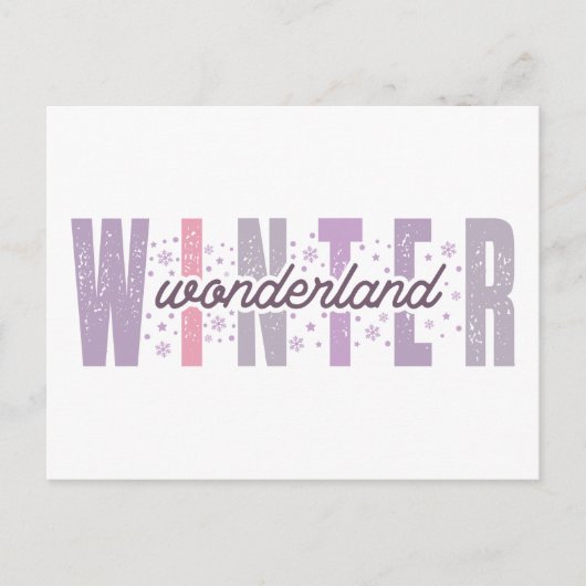 Winter Wonderland - Feestelijke Typografie Kunst Briefkaart (Voorkant)