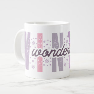Winter Wonderland - Feestelijke Typografie Kunst Grote Koffiekop