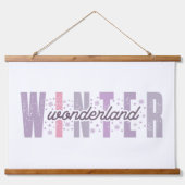 Winter Wonderland - Feestelijke Typografie Kunst Hangend Wandkleed (Voorkant)