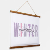 Winter Wonderland - Feestelijke Typografie Kunst Hangend Wandkleed (Gebogen)