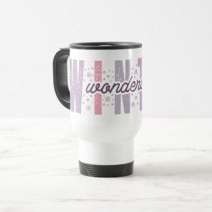 Winter Wonderland - Feestelijke Typografie Kunst Reisbeker