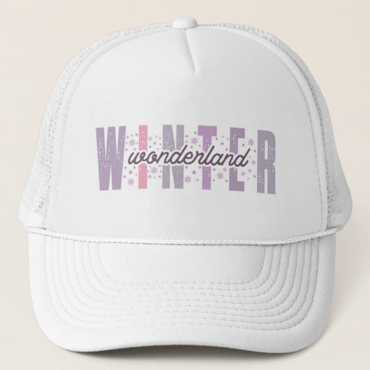 Winter Wonderland - Feestelijke Typografie Kunst Trucker Pet (Voorkant)