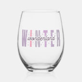 Winter Wonderland - Feestelijke Typografie Kunst Wijnglas Zonder Voet (Voorkant)