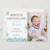  Winter Wonderland-feestuitnodigingen Kaart (Voorkant)