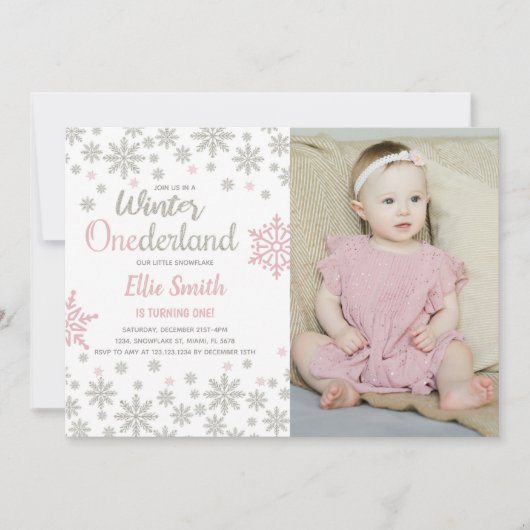  Winter Wonderland-feestuitnodigingen Kaart (Voorkant)