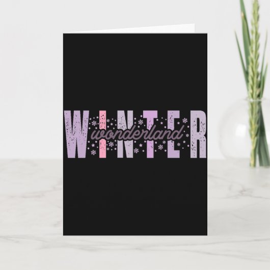 Winter Wonderland Festieve Typografie Kunst  Kaart (Voorkant)