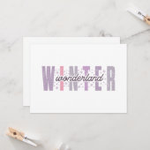 Winter Wonderland - Festieve Typografie Kunst Kaart (Voorkant / Achterkant in situ)