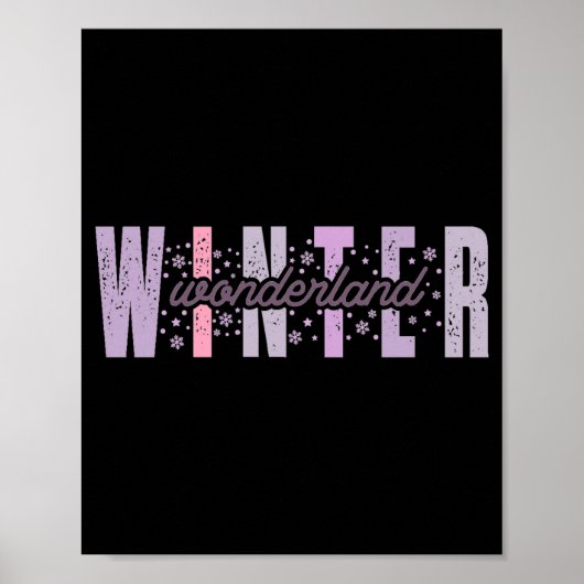 Winter Wonderland Festive Tygraphy Art  Poster (Voorkant)
