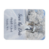Winter Wonderland Fine Art Save the Date Magneet (Horizontaal)